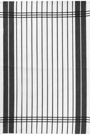 Petites Rayures Tea Towel Noir 50 X 70