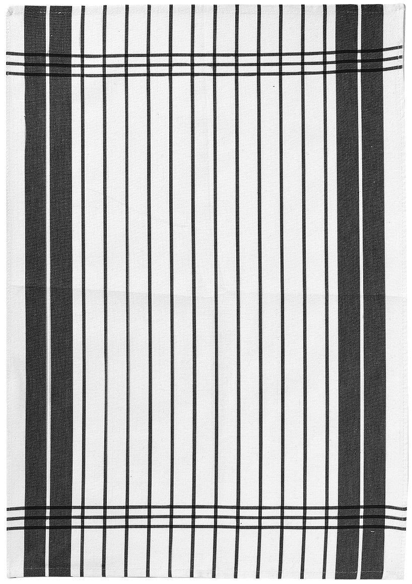 Petites Rayures Tea Towel Noir 50 X 70