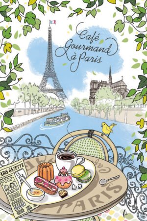 Paris Café gourmand Tea Towel Blanc 48 X 72