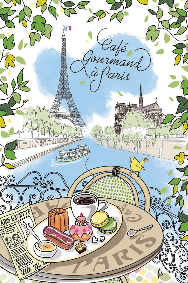 Paris Café gourmand Tea Towel Blanc 48 X 72