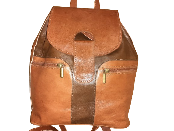 Mochila Fez doble cremallera combinada mediana
