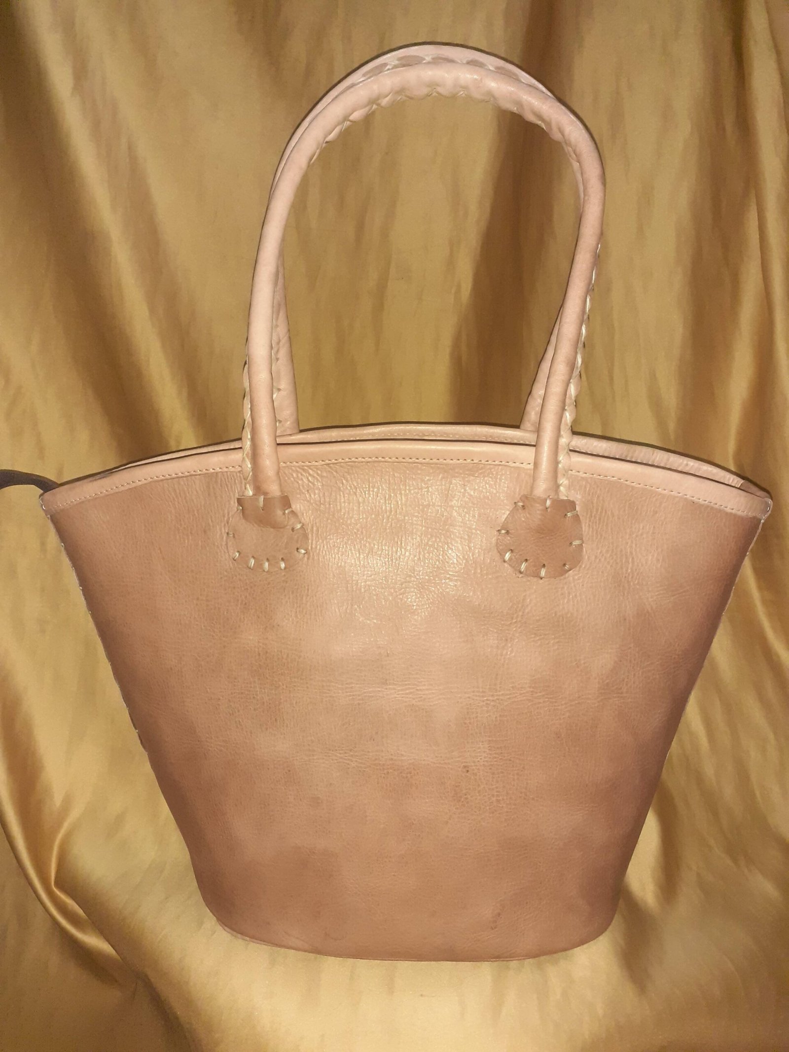 Bolso Vacuno asa hilo blanco