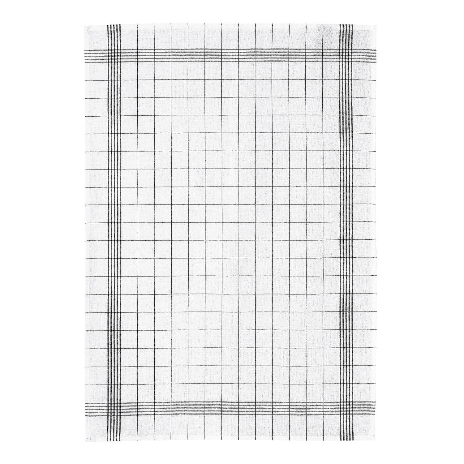Carreaux Linen-Cotton Tea Towel Noir 55 X 75