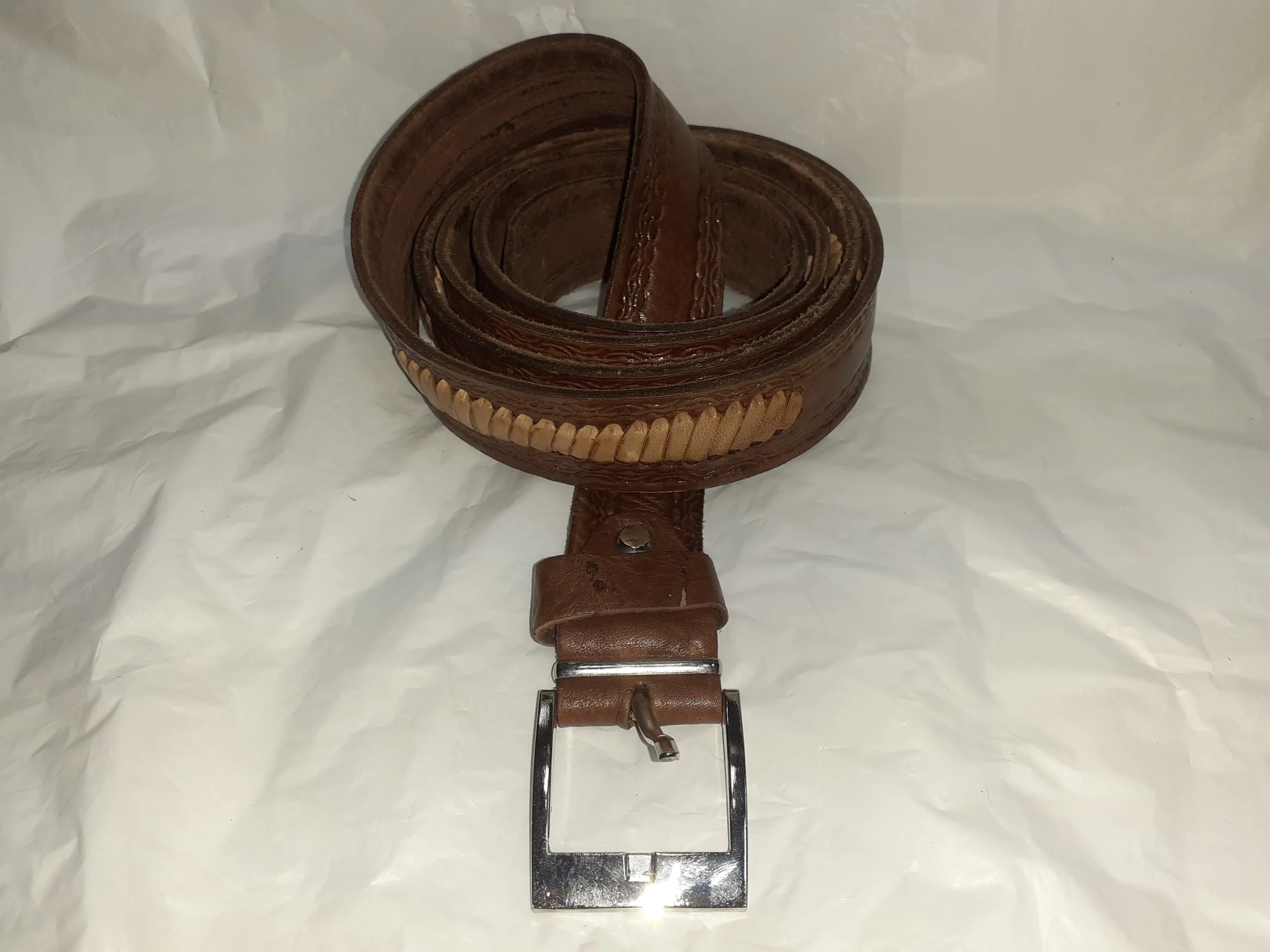Cinturon de cuero vacuno combinado de 1 trenza - Image 3