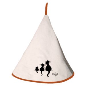 Dubout 3 chats hand towel Ivoire Diameter 60