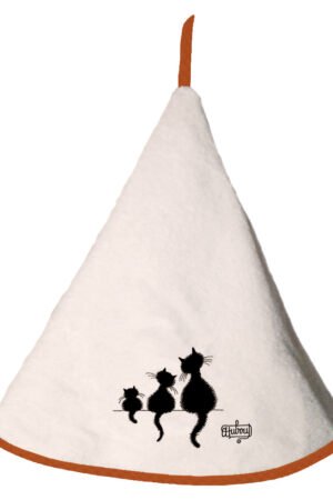 Dubout 3 chats hand towel Ivoire Diameter 60
