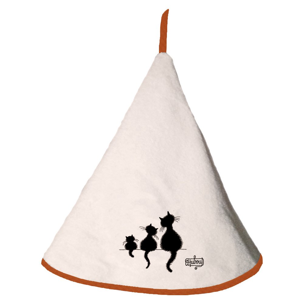 Dubout 3 chats hand towel Ivoire Diameter 60