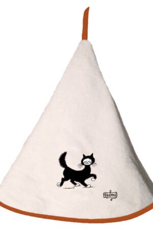 Dubout Chat balade Hand Towel Ivoire Diameter 60