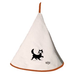 Dubout Chat balade Hand Towel Ivoire Diameter 60