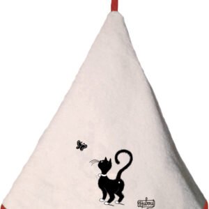 Dubout Chat papillon hand towel Ivoire Diameter 60