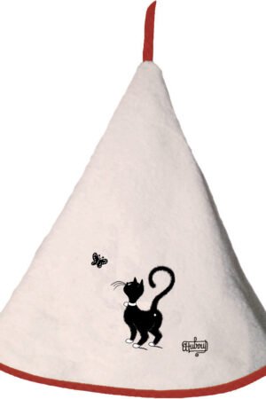 Dubout Chat papillon hand towel Ivoire Diameter 60