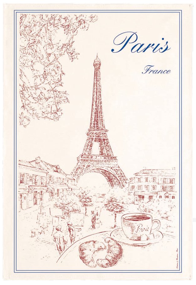 Paris Tour Eiffel Tea Towel Écru 72 X 48
