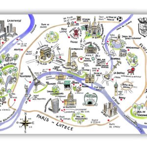 Dessin Paris Placemat Set Assortis 45 X 30
