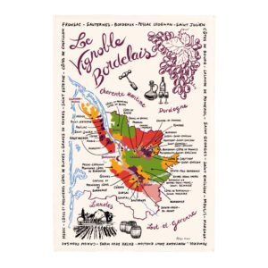 Tea Towel La carte des Bordeaux Écru 48 X 72