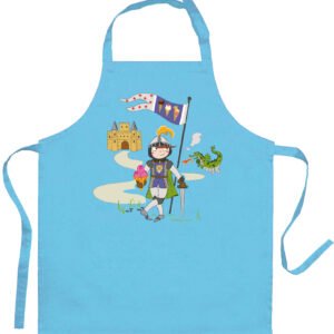 Children's kitchen apron Peps Chevalier et dragon Turquoise 52 X 63