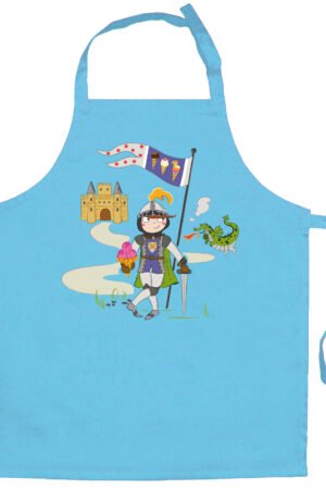 Children's kitchen apron Peps Chevalier et dragon Turquoise 52 X 63