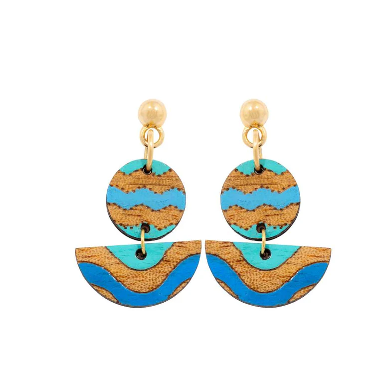 Ada & Cecek Recycled Wood Earrings - Image 3
