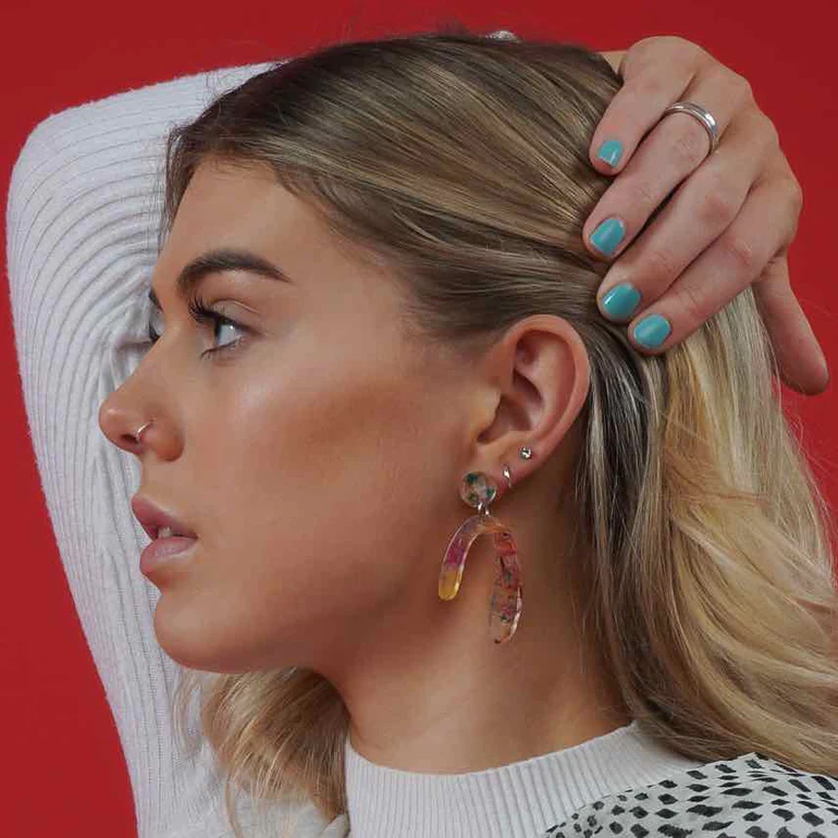Aspen U Shaped Statement Resin Earrings - Image 3