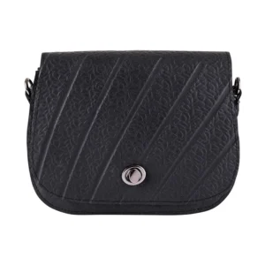 Becca Classic Black Vegan Saddle Bag