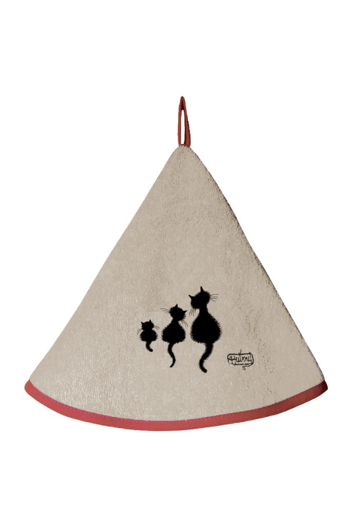 Dubout 3 chats Hand Towel Ficelle Diameter 60
