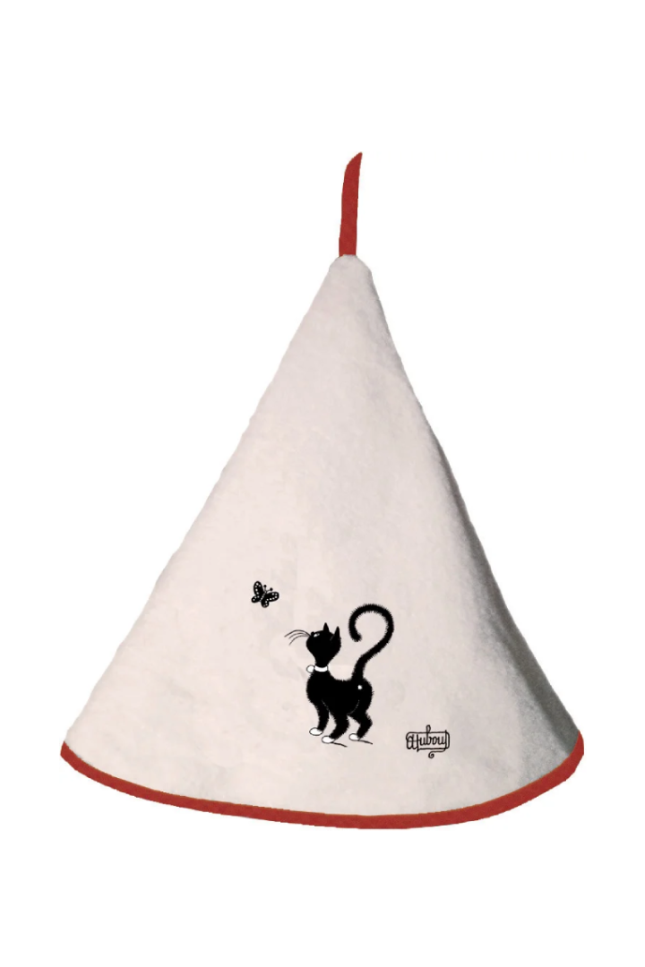 Dubout Chat papillon hand towel Ivoire Diameter 60