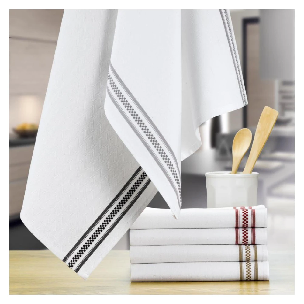 Checkerboard Stripe Tea Towel Rouge 50 X 70 - Image 2