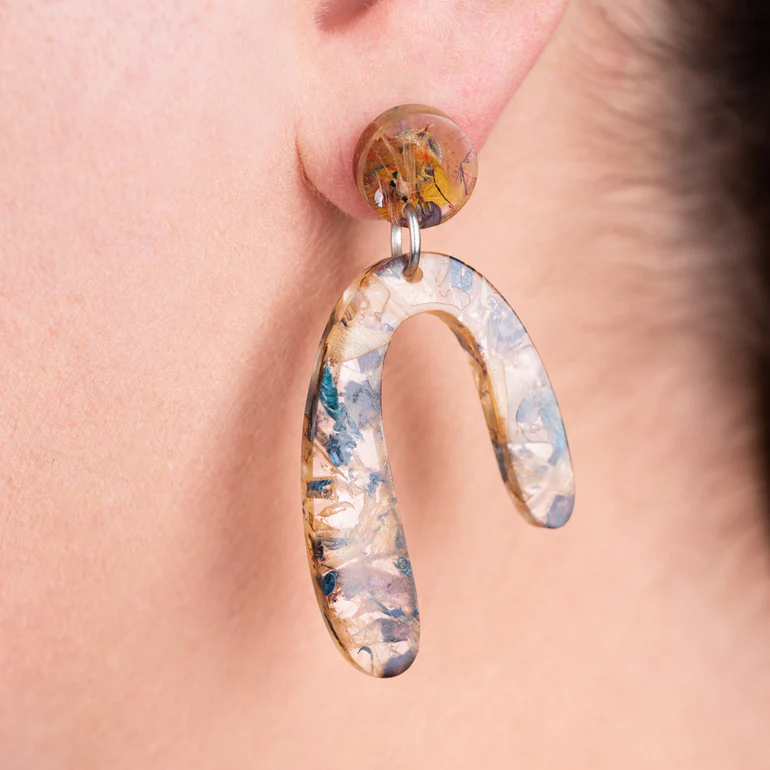 Aspen U Shaped Statement Resin Earrings - Image 2