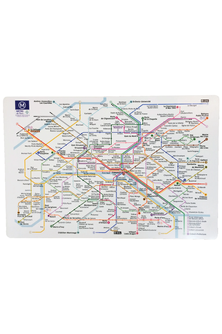 Plastic Placemat Set Paris RATP Assortis 45 X 30