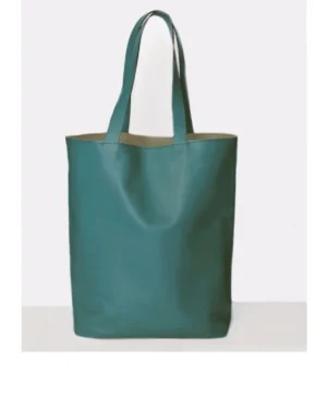 Bolso al hombro extra-grande, estilo Shopper, de napa vegetal de cordero TRIBECA XL color Blue Smoke