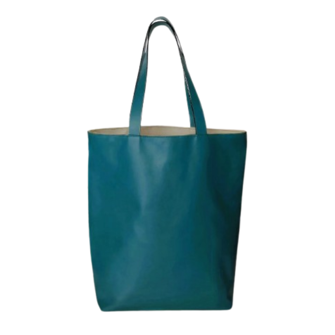 Bolso al hombro extra-grande, estilo Shopper, de napa vegetal de cordero TRIBECA XL color Blue Smoke