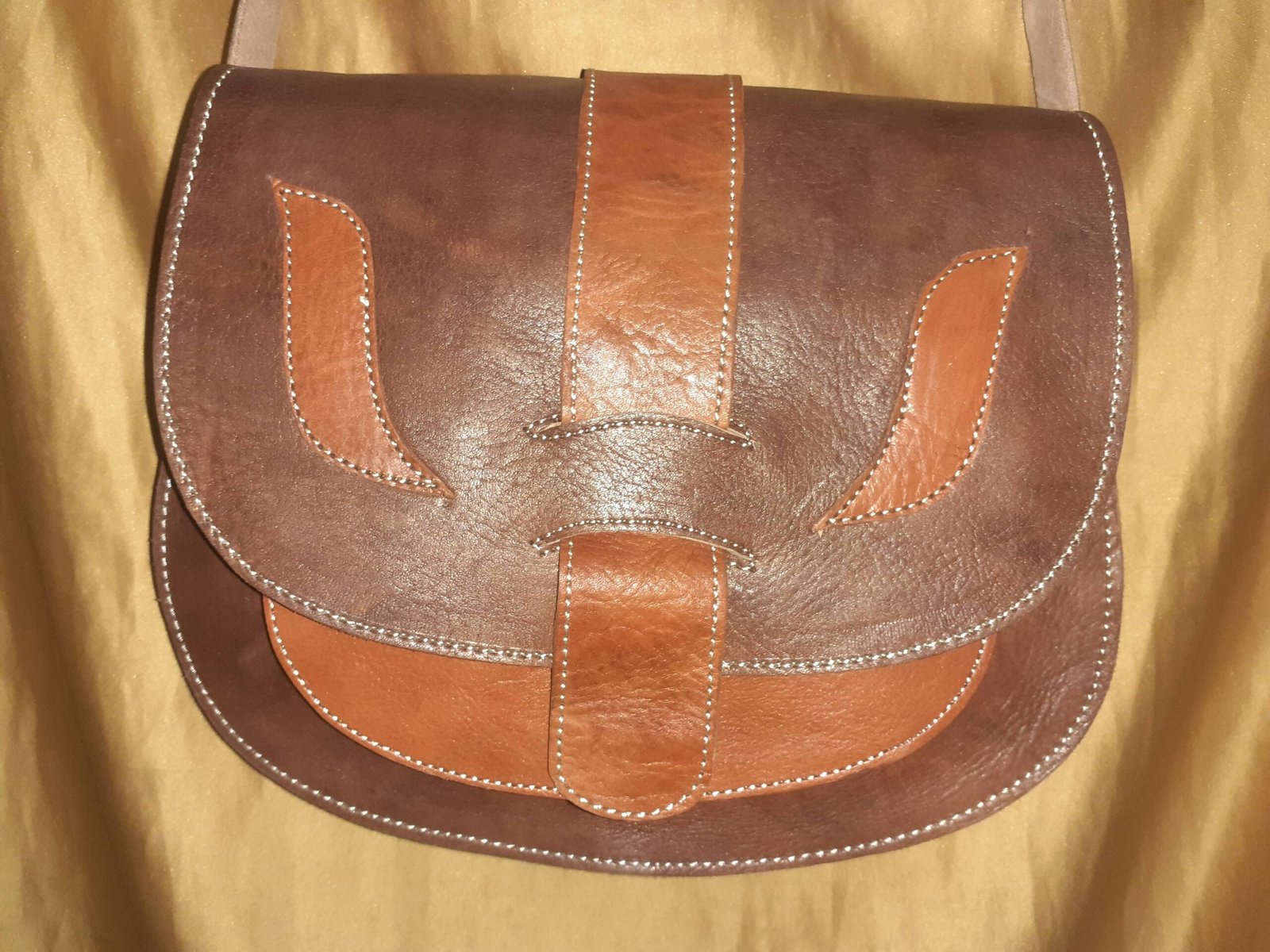 Bolso redondo Iman Fez combinado/doble color. Tamaño Grande