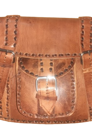 Bolso Ovalado Vacuno 2 hebillas Mediano