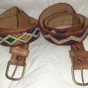 Cinturón de cuero con Kilim