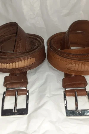 Cinturon de cuero vacuno combinado de 1 trenza
