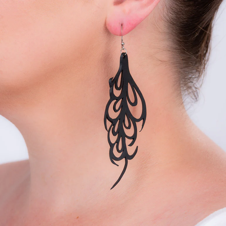 Bella Elegant Art Nouveau Inner Tube Earrings - Image 3