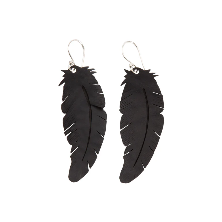 Angel Rubber Feather Earrings