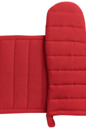 Recycled Kitchen Glove and Pot Holder Jona Rouge 15 X 30