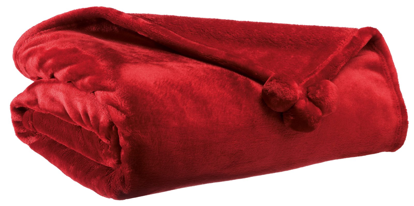 Tender Pompons Throw Blanket Rubis 130 X 170