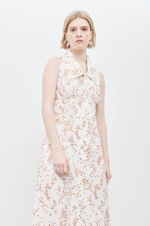 White Tinsel Dress Copper Print