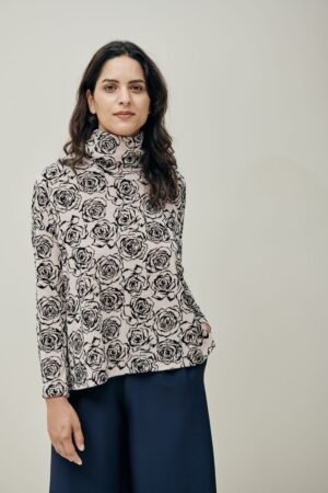 Prince Sweater - Flocked Pink in Beige