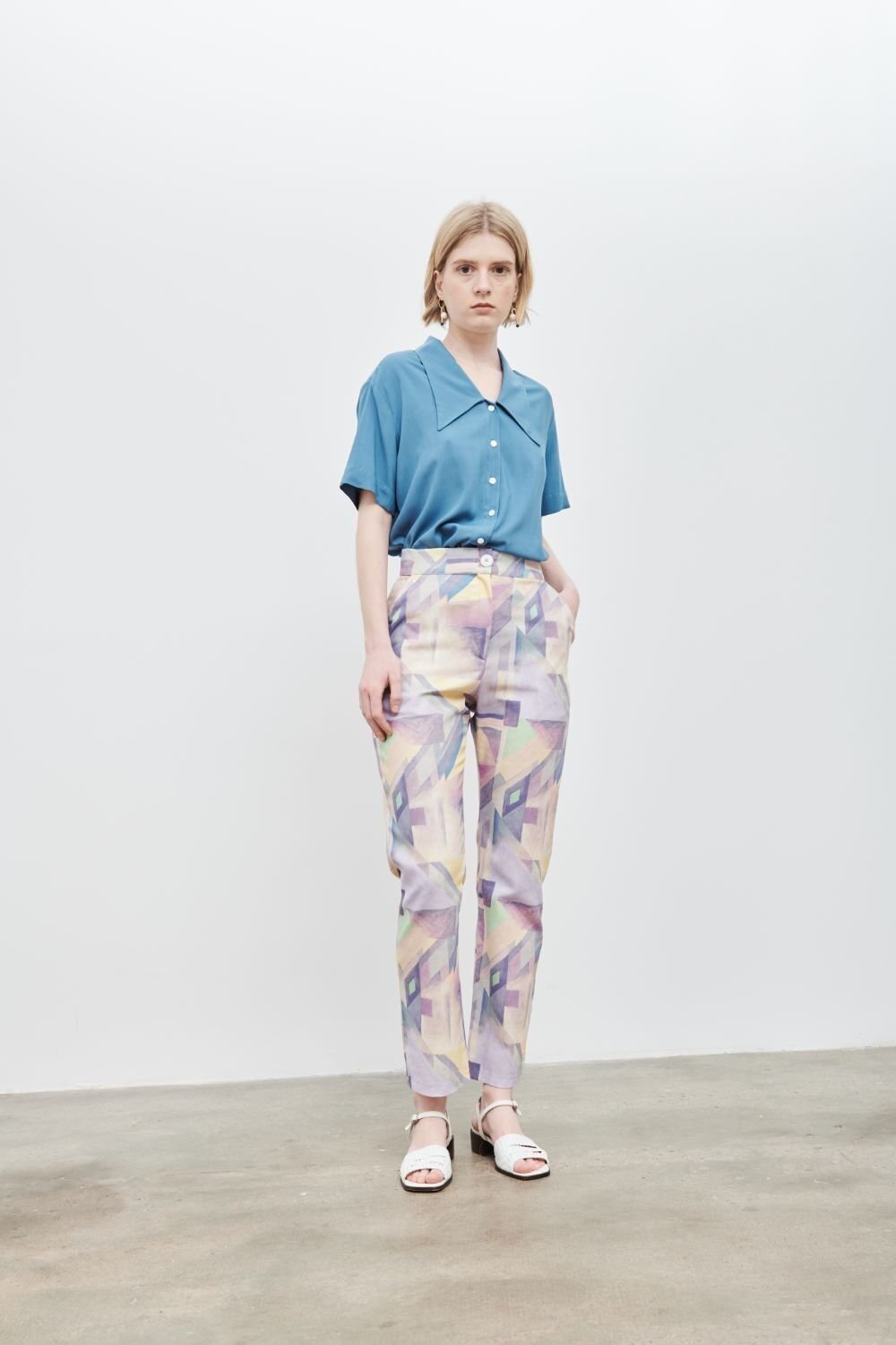 Lady Print Geometric Pants
