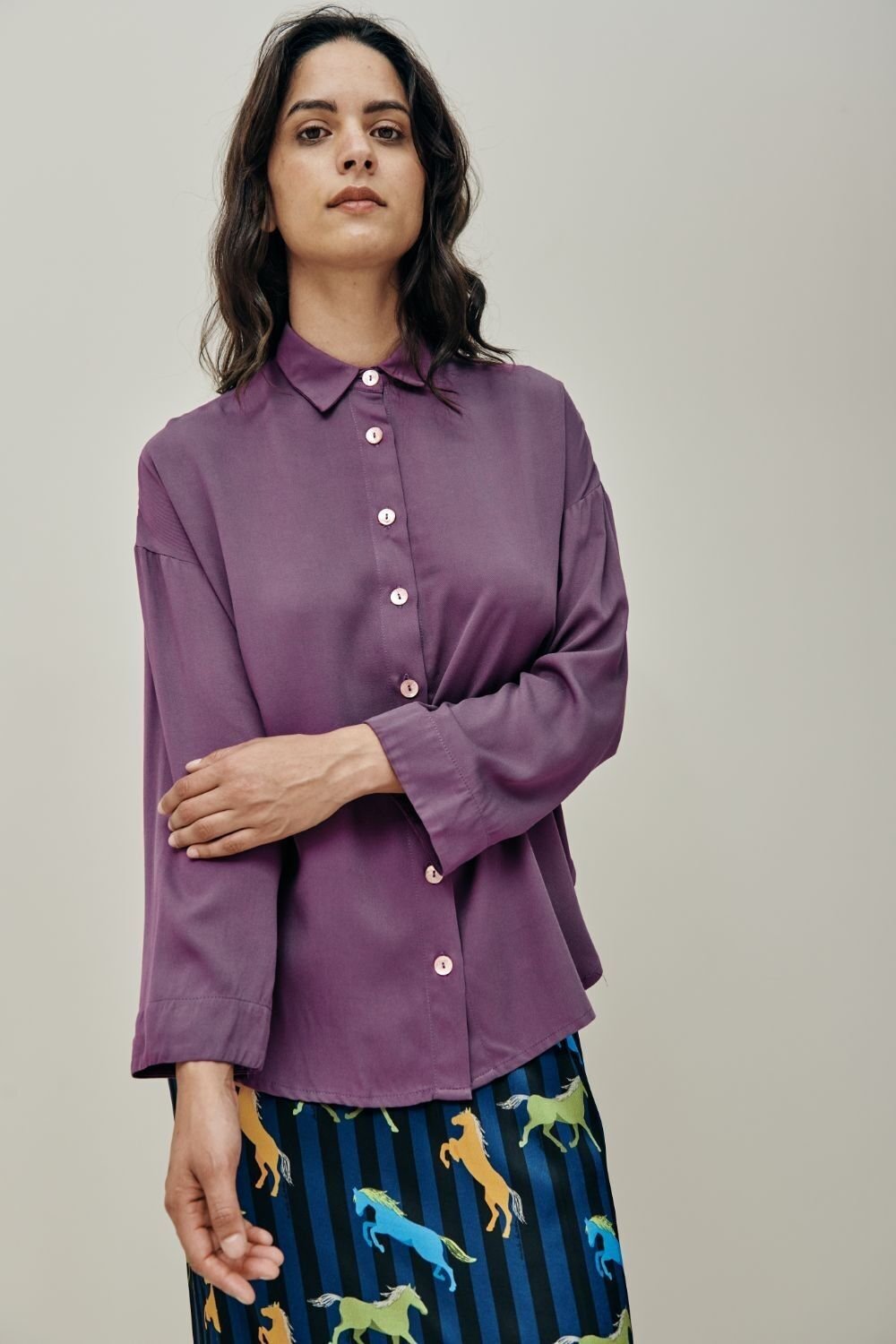 Patti Shirt- Eggplant