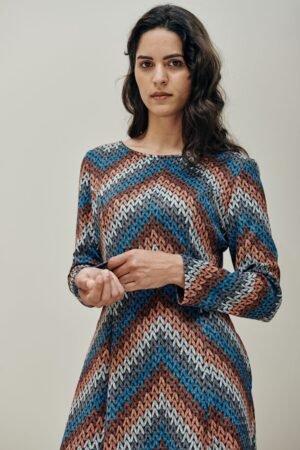 Florence Dress - Multicolor Herringbone