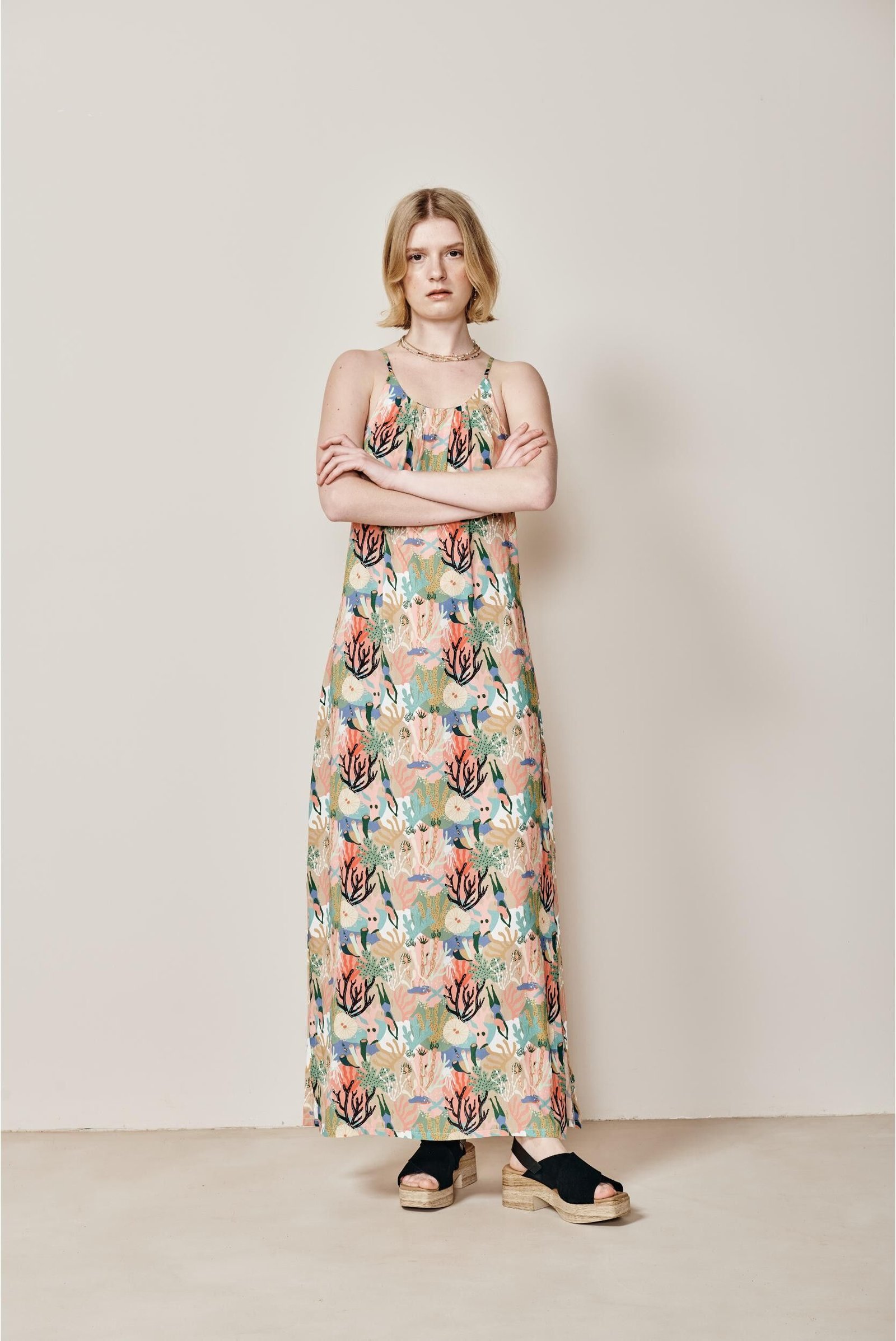 San Lucar Halter Dress- Original Print