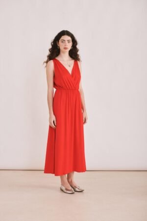 Margarita Dress - Red Plain Knit