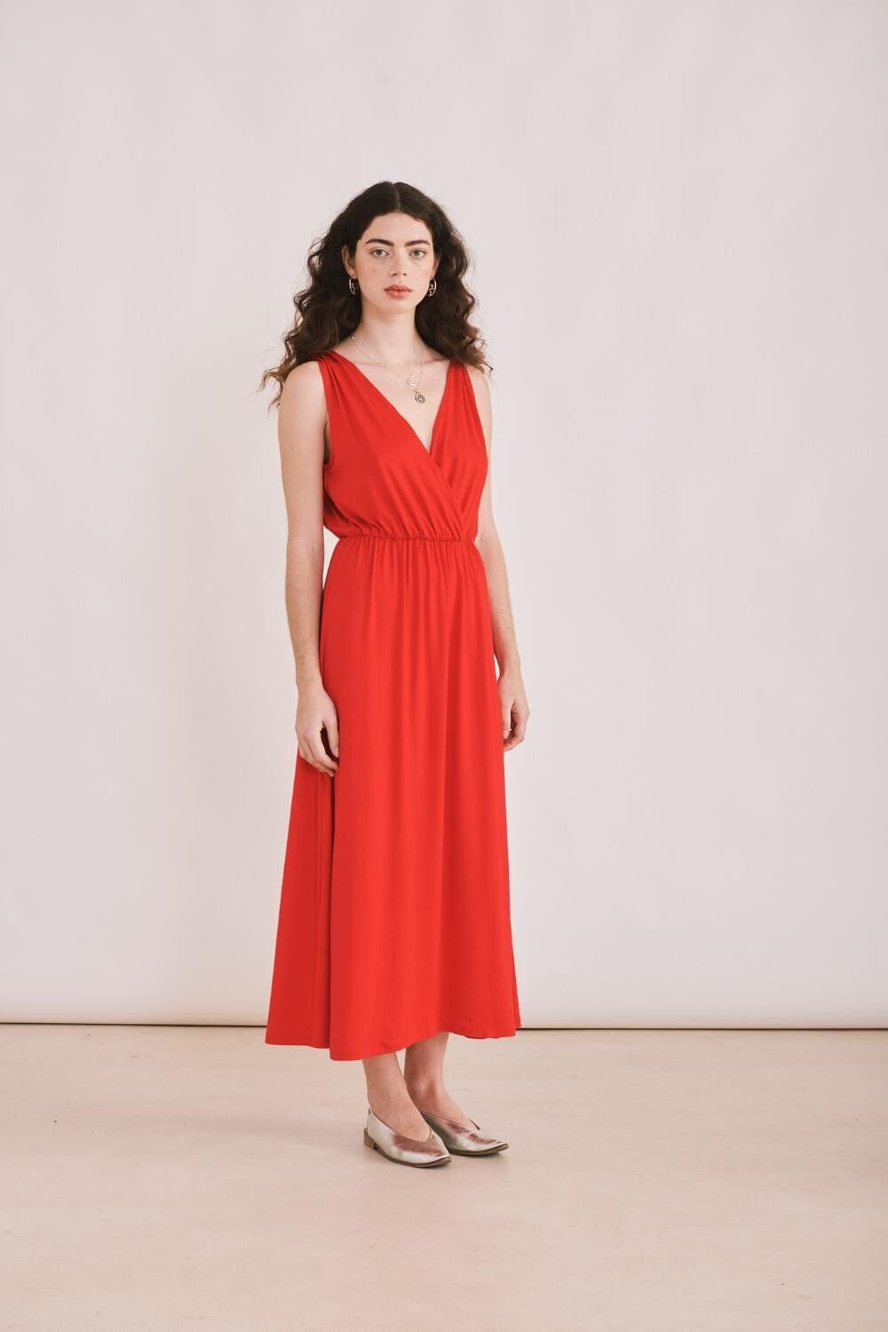 Margarita Dress - Red Plain Knit