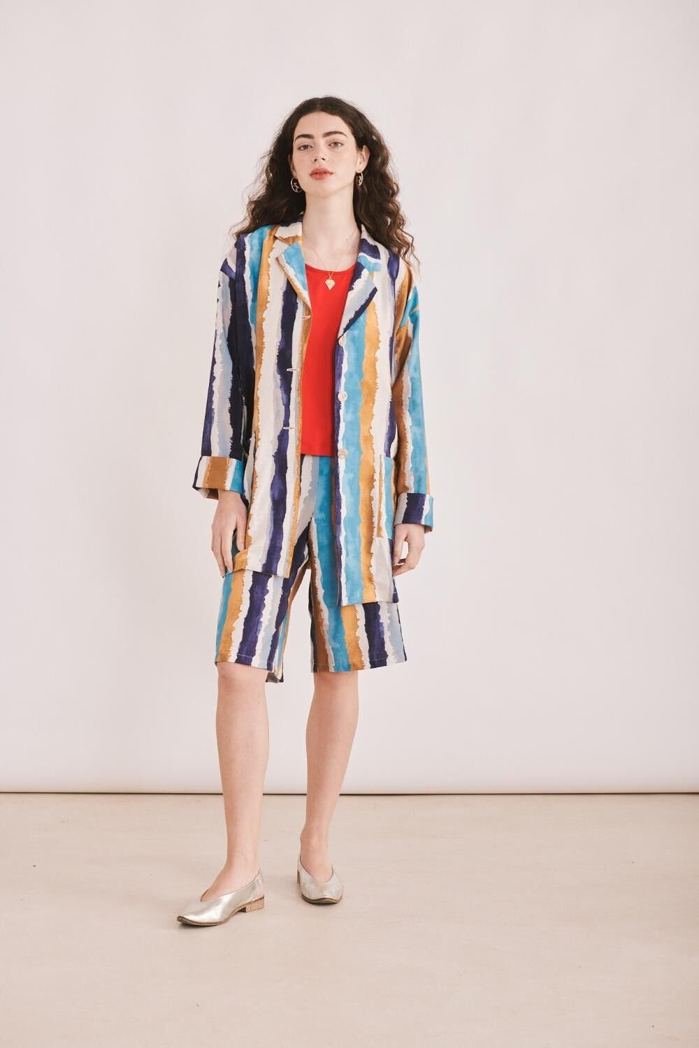Staten Island Jacket - Vertical Stripe Print