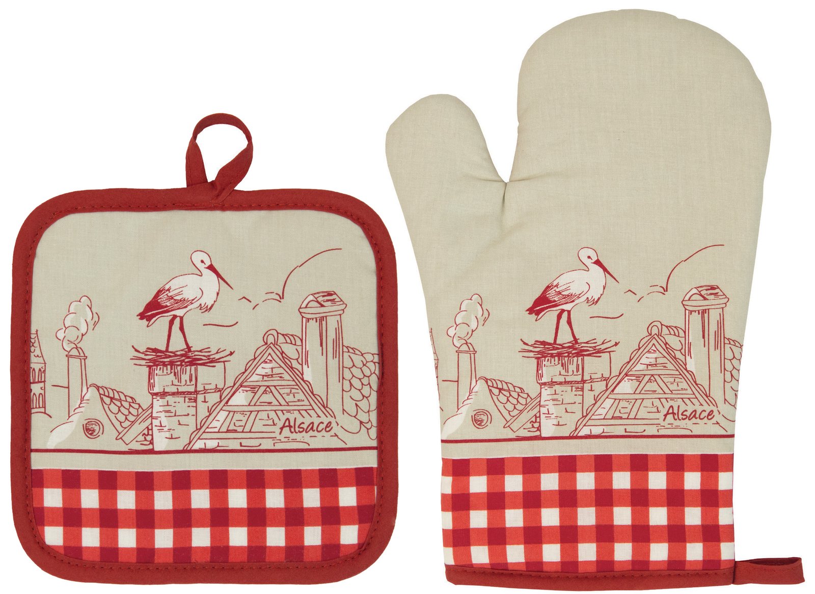 Assa Oven Mitt and Pot Holder Ficelle 18 X 28 - Image 3