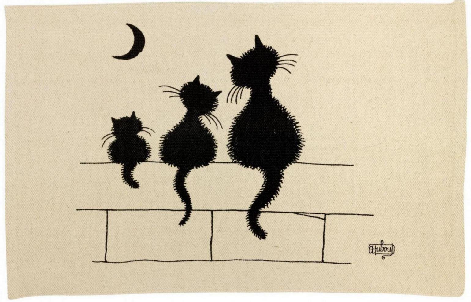 Dubout 3 chats Rug Écru 60 X 90