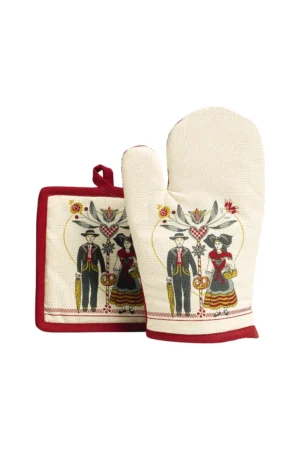 Boem Oven Mitt and Pot Holder Beige 18 X 28